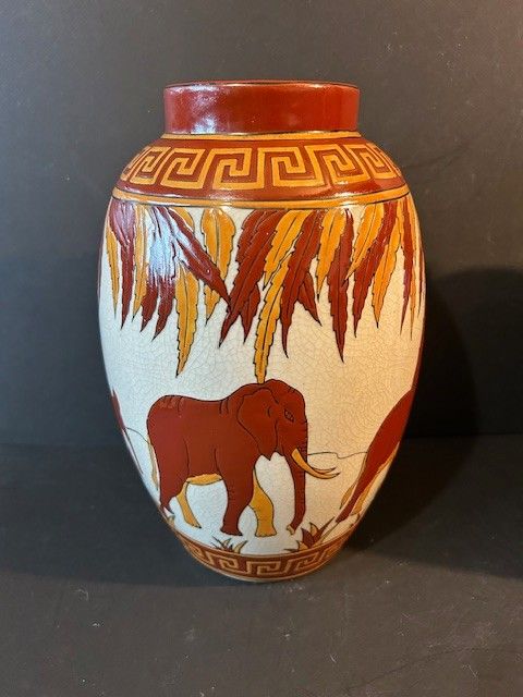 Pair of Keralouve Vases "La Louvière" - Elephant Model