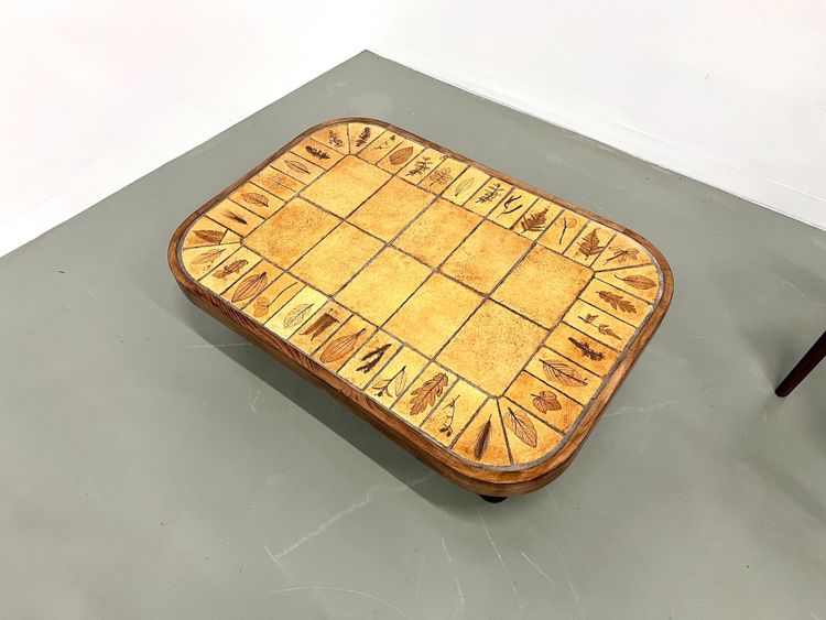 Roger Capron rectangular coffee table, "Herbiers" model