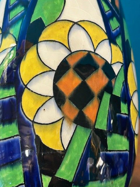 Keramis - Art Deco Vase - Floral Pattern