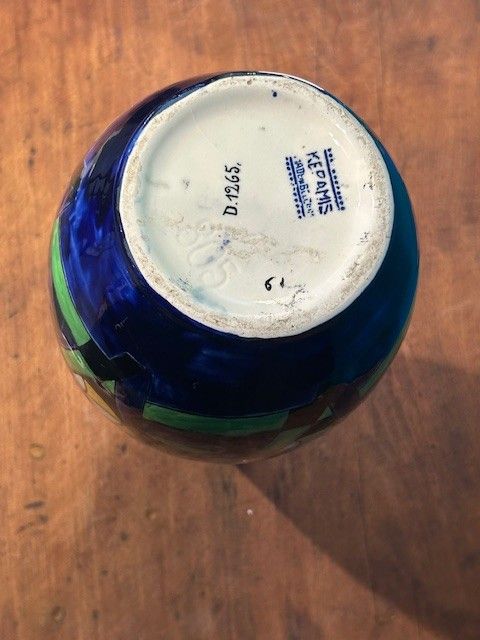Keramis - Art Deco Vase - Floral Pattern