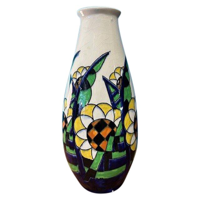 Keramis - Art Deco Vase - Floral Pattern