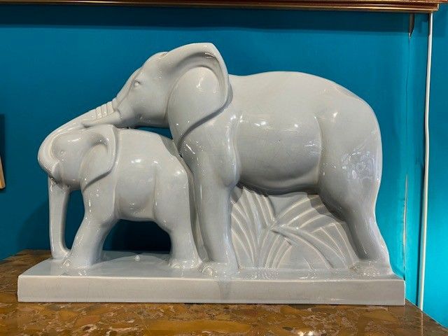 Charles Lemenceau (1905-1980) - Elefante e il suo cucciolo 