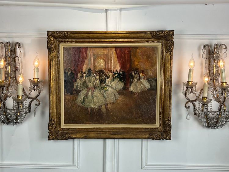 MARCEL COSSON 1878–1956, Gemälde auf Holzplatte „Opernszene“, gut gerahmt