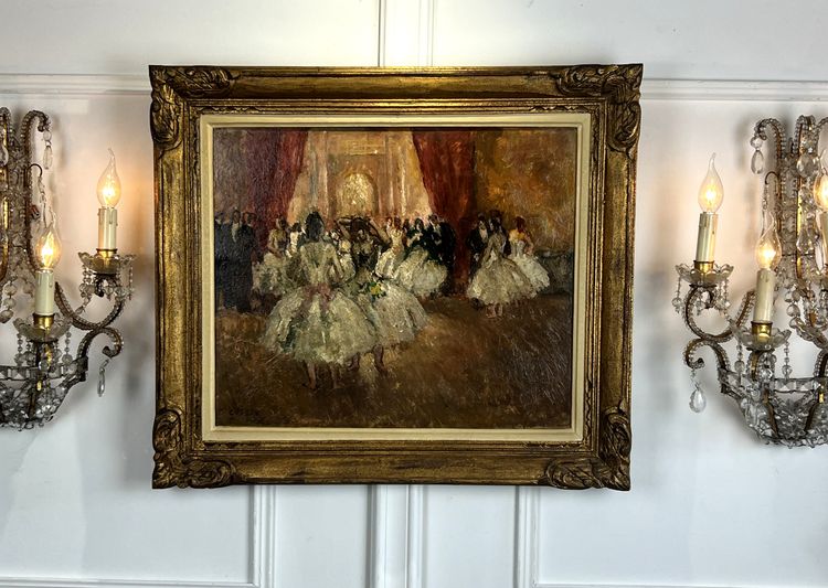 MARCEL COSSON 1878–1956, Gemälde auf Holzplatte „Opernszene“, gut gerahmt