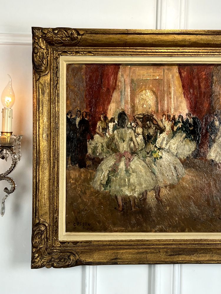 MARCEL COSSON 1878–1956, Gemälde auf Holzplatte „Opernszene“, gut gerahmt
