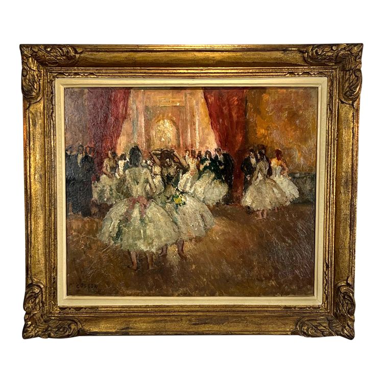 MARCEL COSSON 1878–1956, Gemälde auf Holzplatte „Opernszene“, gut gerahmt