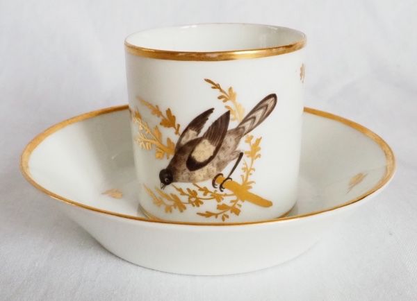 Brussels porcelain coffee service from the Directoire period: 6 bird cups