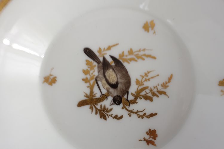 Brussels porcelain coffee service from the Directoire period: 6 bird cups