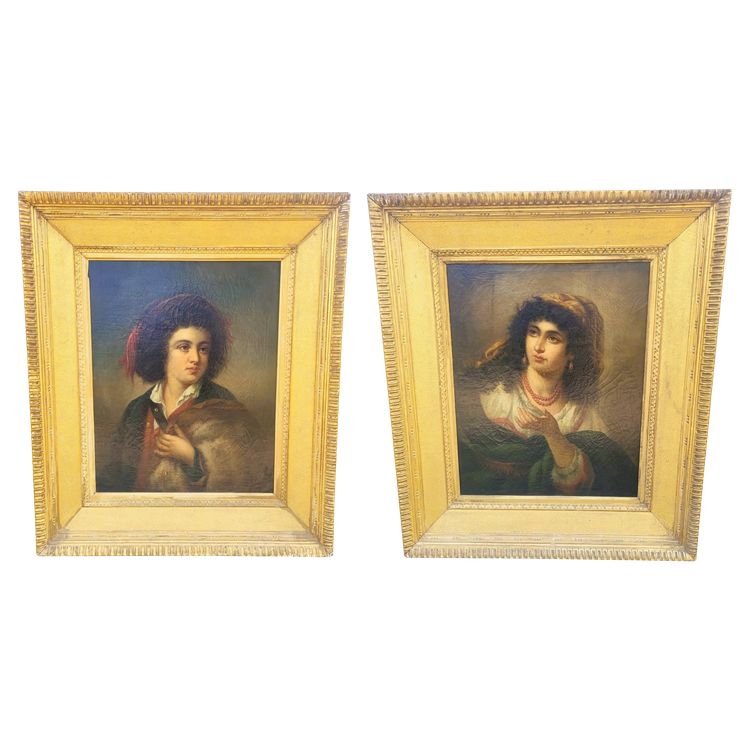V Caprile, Portrait d'Un Couple De Napolitains, Fin XIXème Siècle