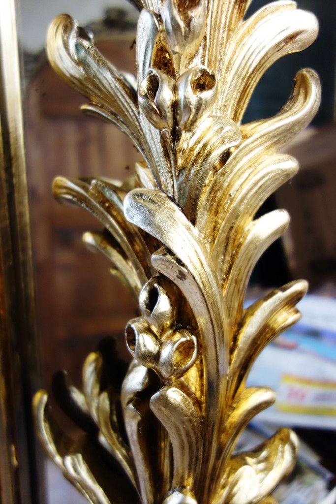 Monumentale paire de miroirs en bois doré, 243 cm