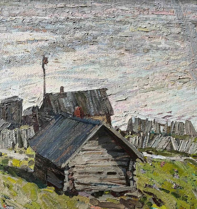 HSP-Gemälde „Landschaft bei Moskau“ Russische Schule Pietr Syssoiev (1929 – 2001)