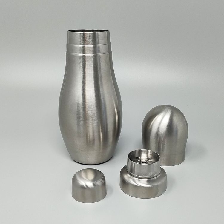 1970s Gorgeous "Bowling" Cocktail Shaker With Ice Bucket Tauma by Guzzini. Made in Italy