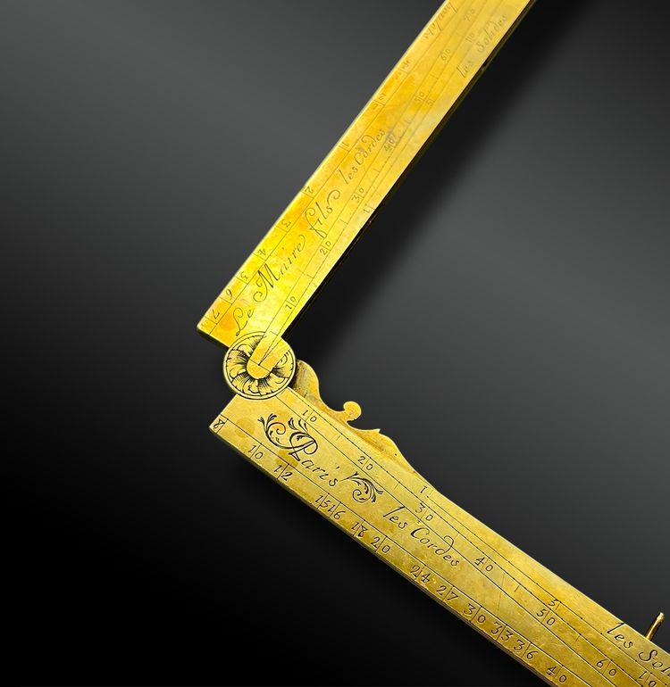 COMPASSO DI PROPORZIONI detto MEZZO PIEDE del RE - PIERRE II LE MAIRE (attivo tra il 1740 e il 1760)