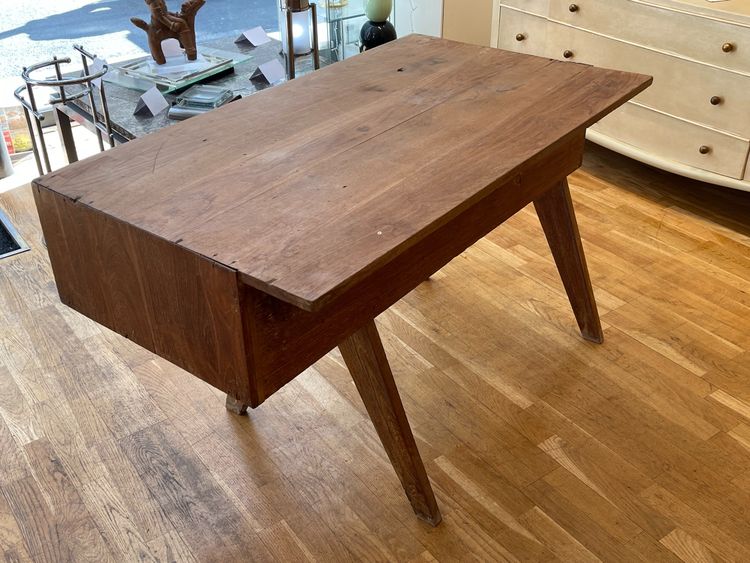 Scrivania in teak e impiallacciatura di teak