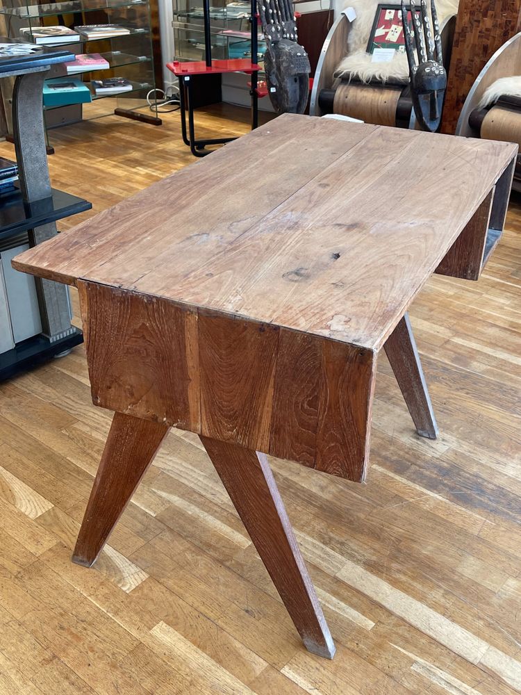Scrivania in teak e impiallacciatura di teak