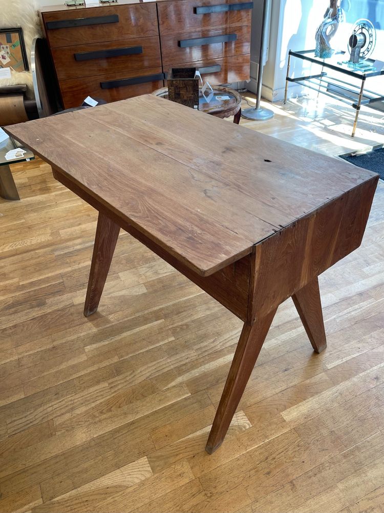 Scrivania in teak e impiallacciatura di teak