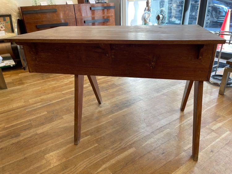 Scrivania in teak e impiallacciatura di teak