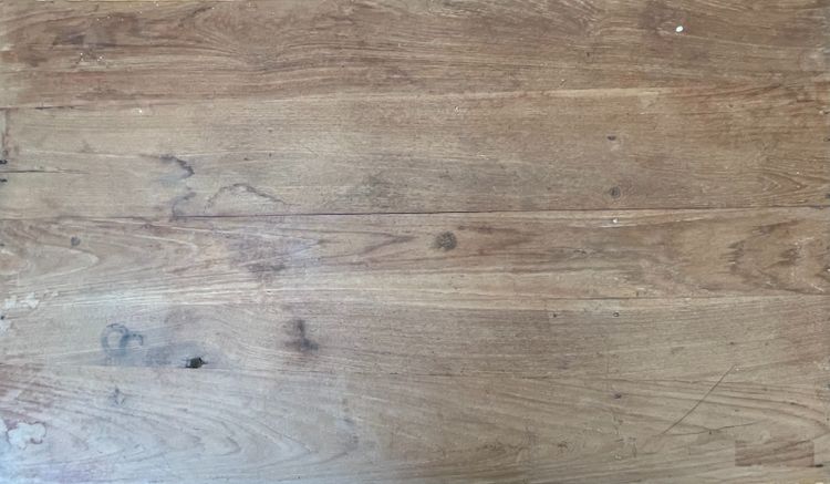 Scrivania in teak e impiallacciatura di teak