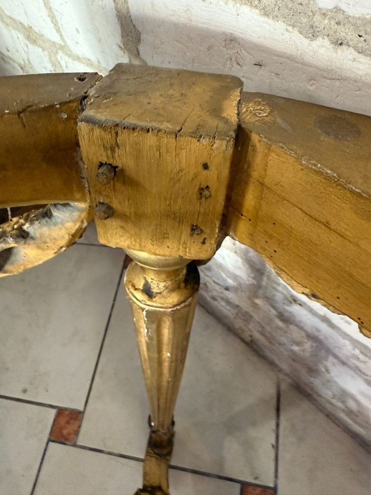 CONSOLE EN BOIS DORE LOUIS XVI - 18ème