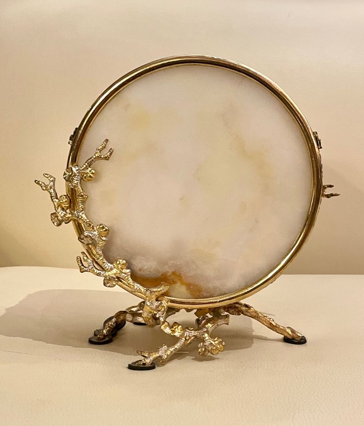 Vide-poche en agate et bronze doré, fin XIXe siècle 