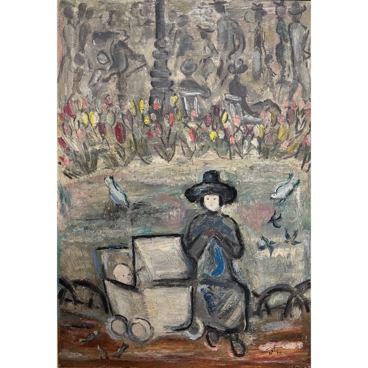 Evelyne Dufau (? - 1937) - La Nurse Dans Le Parc, Circa 1920