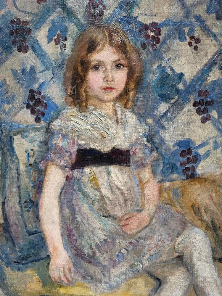 Sitzendes junges Mädchen – Öl auf Leinwand von Tancrède Synave (1870–1936)