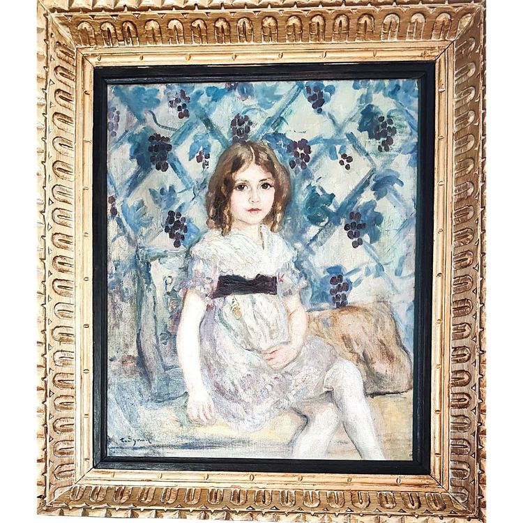 Sitzendes junges Mädchen – Öl auf Leinwand von Tancrède Synave (1870–1936)
