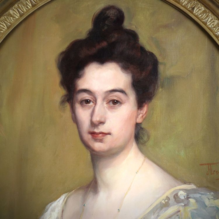 Herman Richir „Porträt von Mme Simonis“ Ölgemälde auf Leinwand