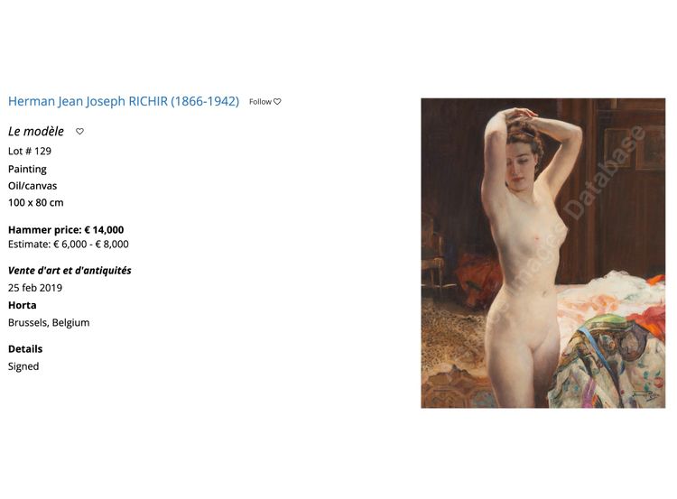 Herman Richir „Porträt von Mme Simonis“ Ölgemälde auf Leinwand