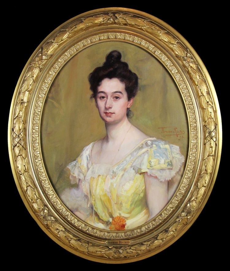 Herman Richir „Porträt von Mme Simonis“ Ölgemälde auf Leinwand
