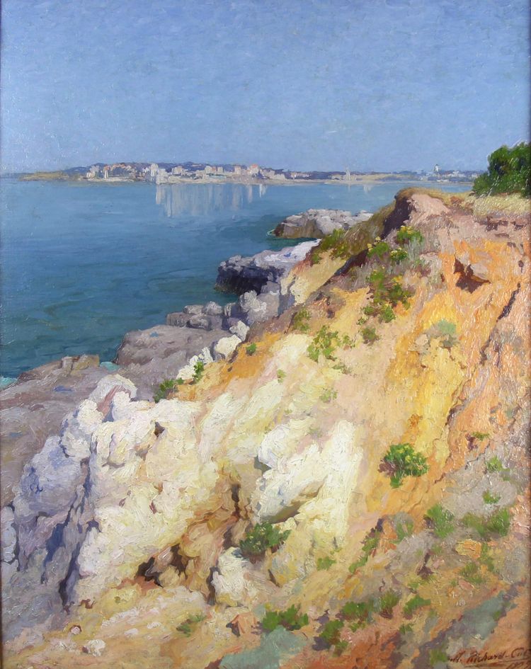 French southern seascape oil painting on canvas By Michel Richard Putz