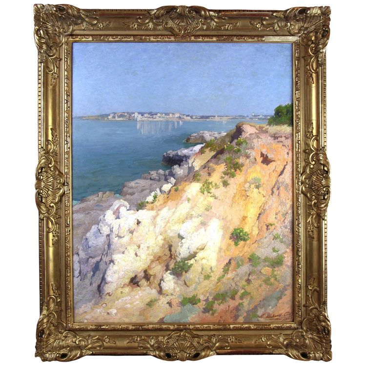 French southern seascape oil painting on canvas By Michel Richard Putz
