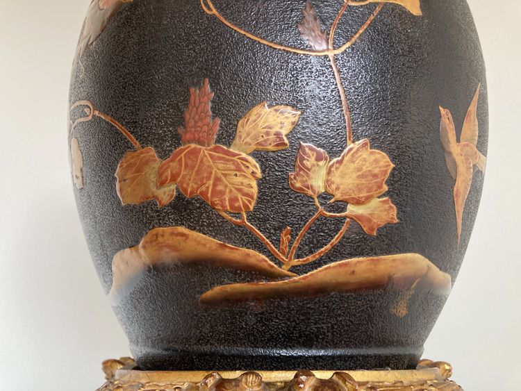 Cast iron and lacquer planter from Japan, Meiji period