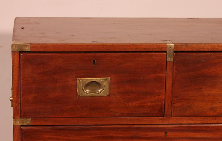 Cassettiera militare o navale in mogano - XIX secolo