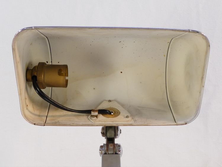 Lampada da scrivania ART DECO in metallo cromato con base in marmo, stile PIROUETTE