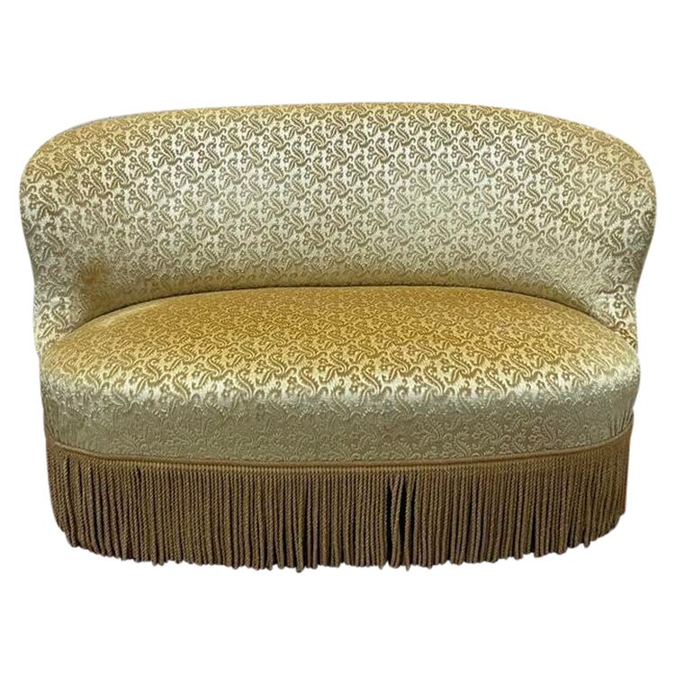 Canapé - Banquette Napoléon III velours jaune 