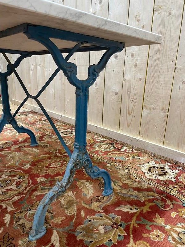 Marble and cast iron bistro table