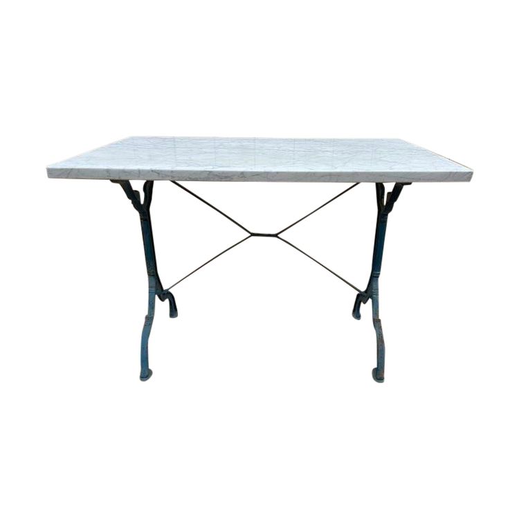 Marble and cast iron bistro table