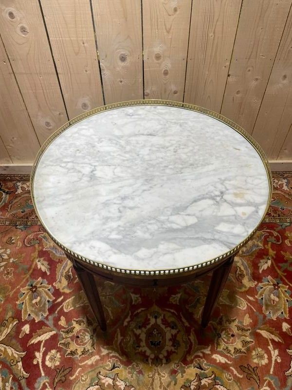 Louis XVI -Bottiglia di acqua calda in stile maidogano e in marmo.