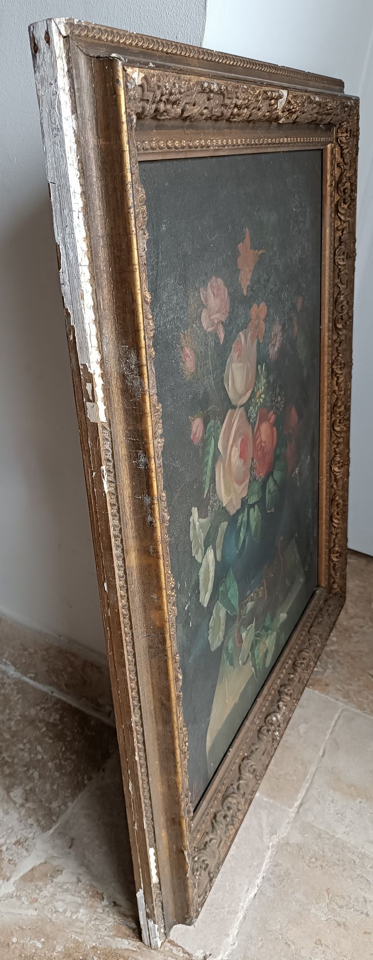 Pair of 19th century oil paintings Still life with flowers