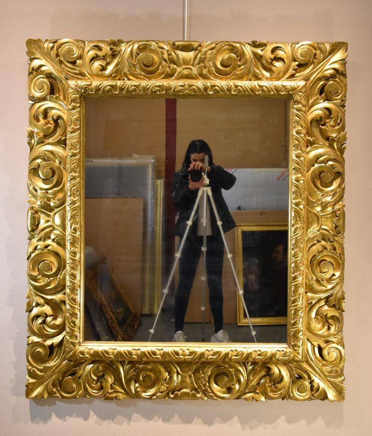 Large Mirror, Florentine Woodcarver Early 18th Century 
