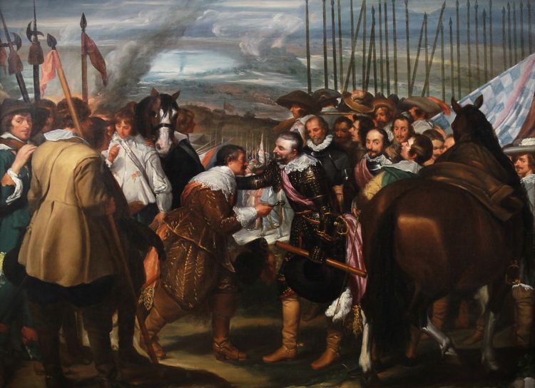 oil on canvas Historical Scene " The Surrender of Breda "after Diego Velasquez 1890