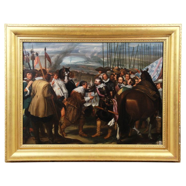 oil on canvas Historical Scene " The Surrender of Breda "after Diego Velasquez 1890