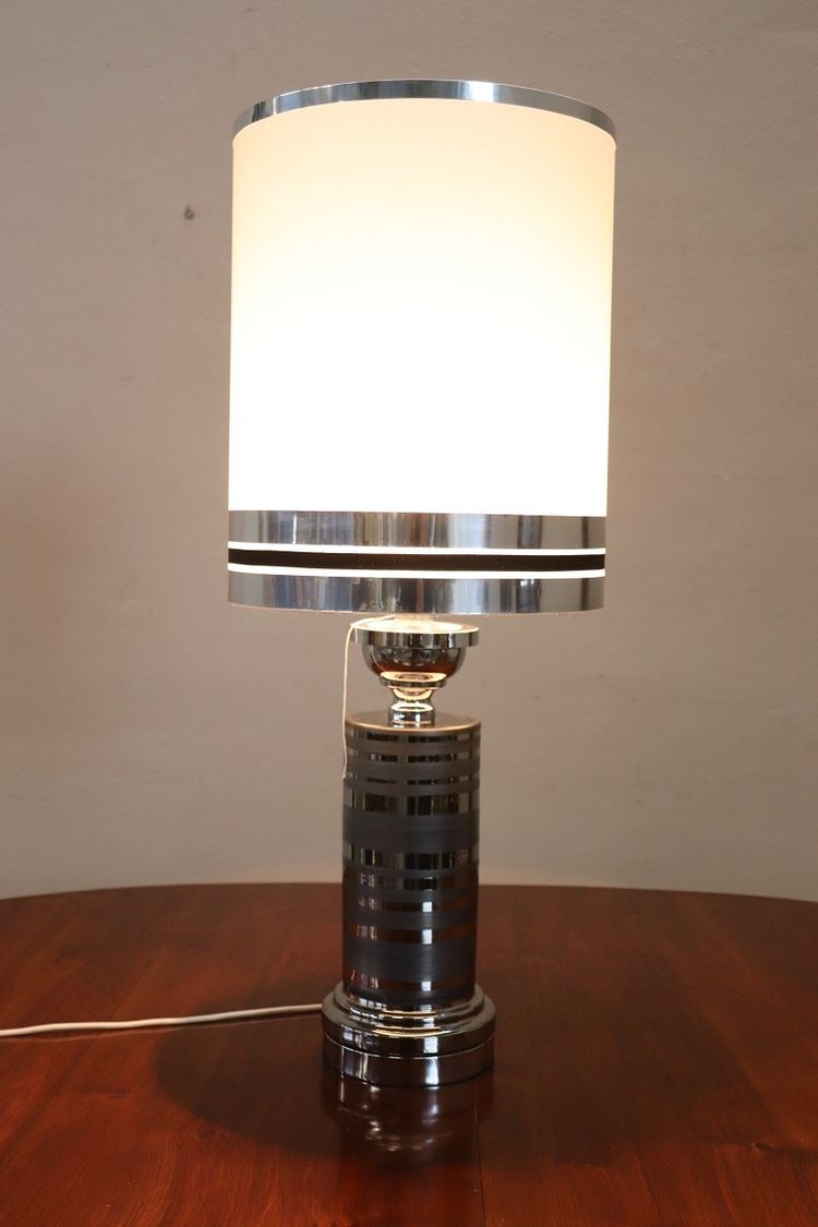 Ceramic and Chrome Table Lamp, 1970s