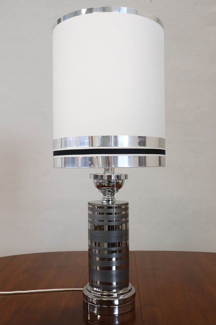 Ceramic and Chrome Table Lamp, 1970s