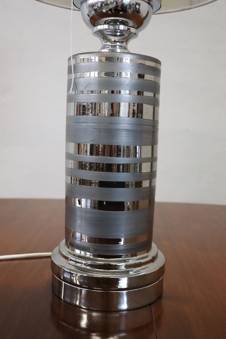 Ceramic and Chrome Table Lamp, 1970s