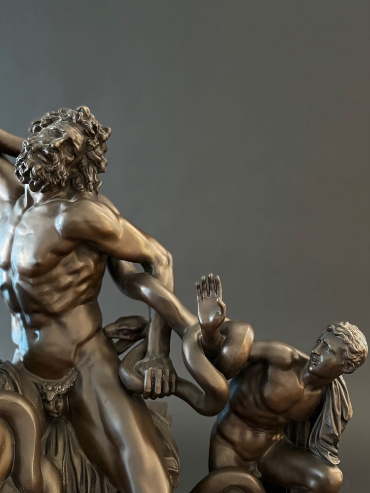 The Laocoon, large bronze group signed Barbedienne, 19th century.