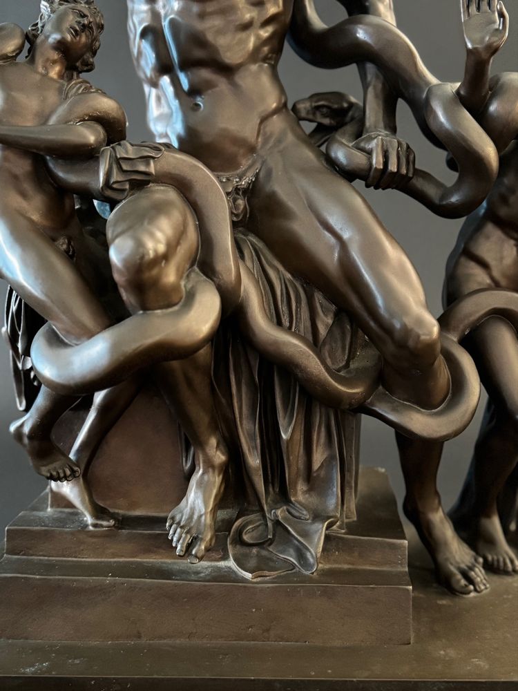 The Laocoon, large bronze group signed Barbedienne, 19th century.