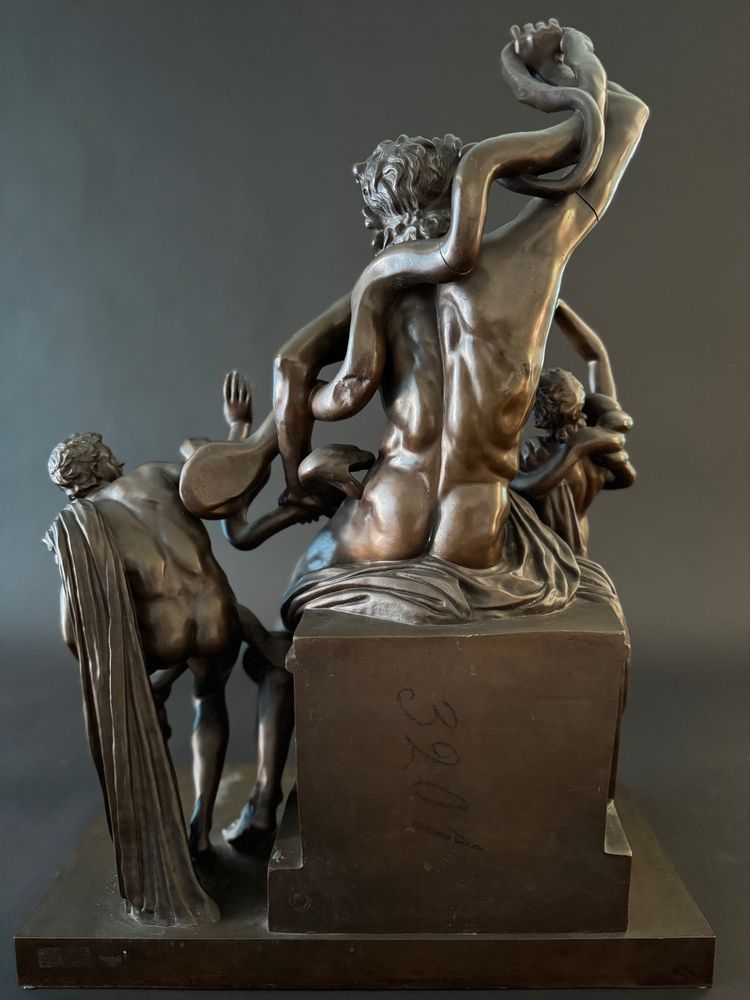 The Laocoon, large bronze group signed Barbedienne, 19th century.