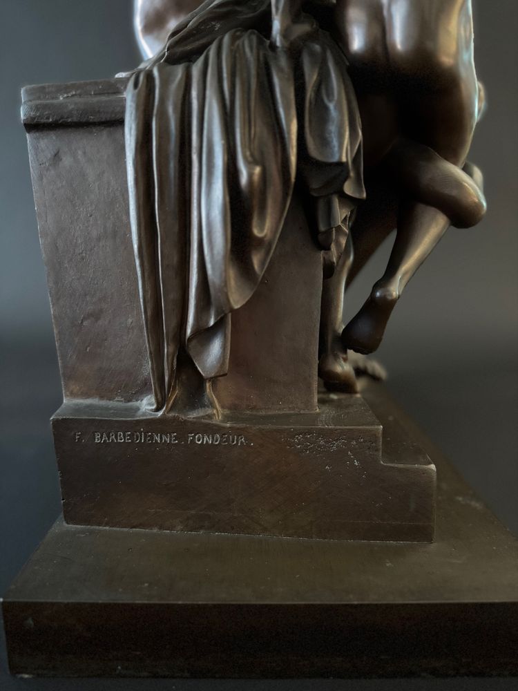 The Laocoon, large bronze group signed Barbedienne, 19th century.